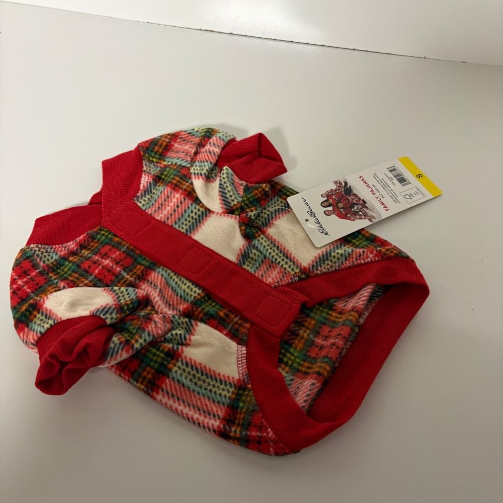 Eddie Bauer Family Pet Pajamas Sz Small Plaid Red Green Dog Cat Pet Apparel NEW